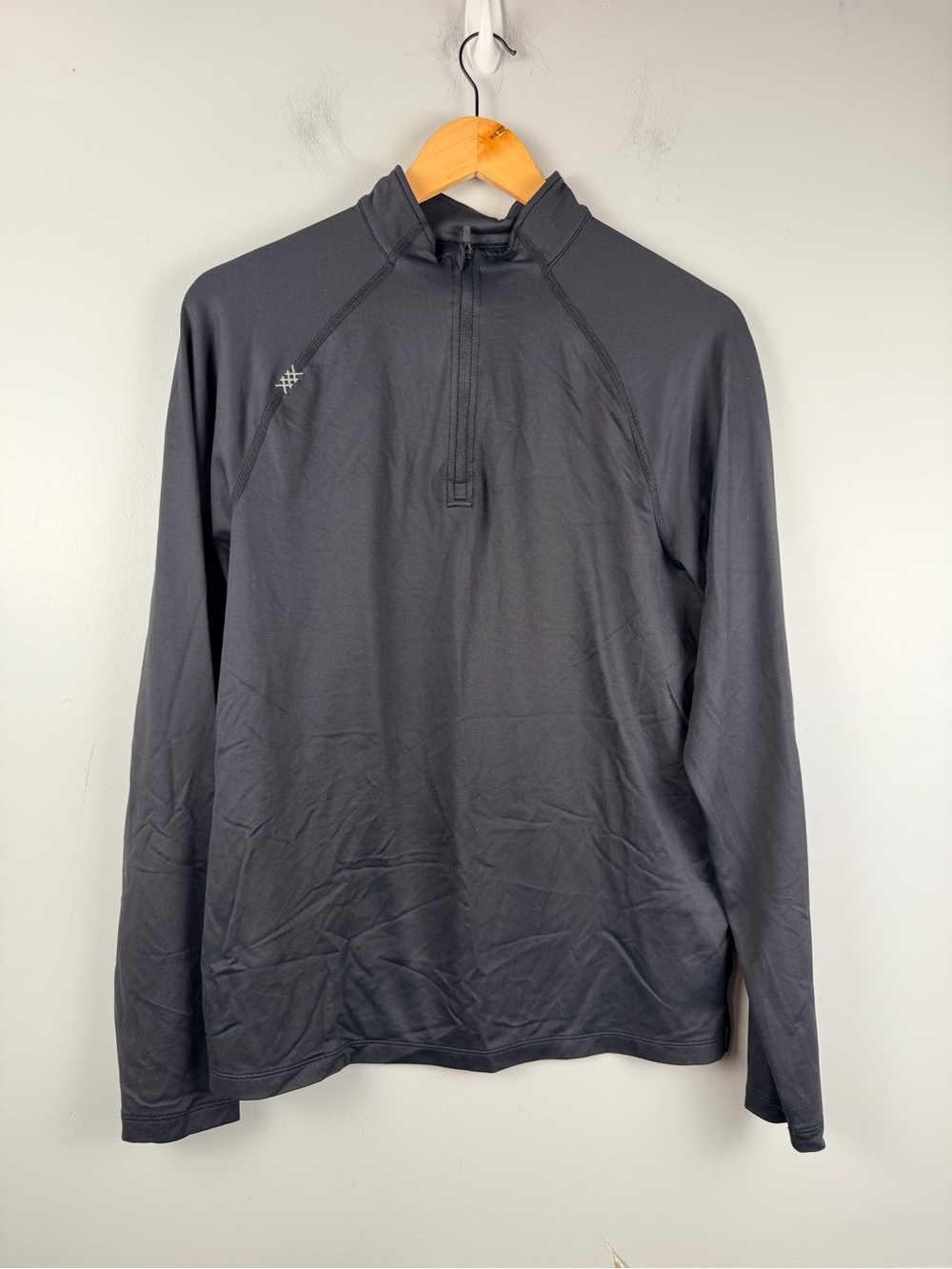 Rhone Session 1/4 Zip in dark grey black size small